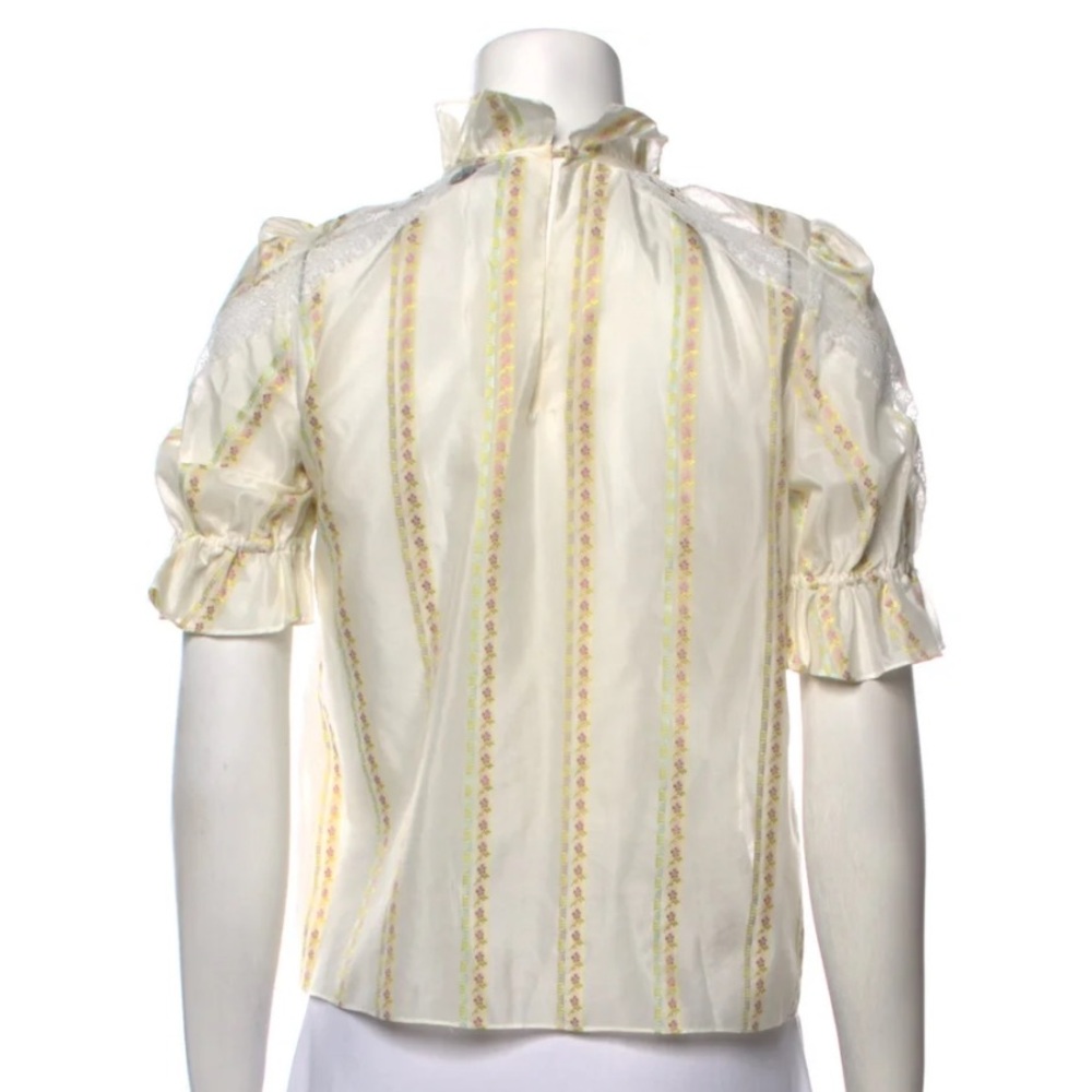 SANDRO Paris Striped Mock Neck Blouse - Picture 7 of 16